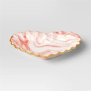 Threshold Ceramic Marbled Heart Dish
